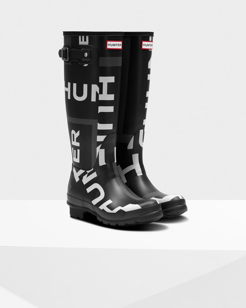 Botas de Lluvia Altas Hunter Mujer - Original Exploded Logo - Negros - FZJVQWG-20